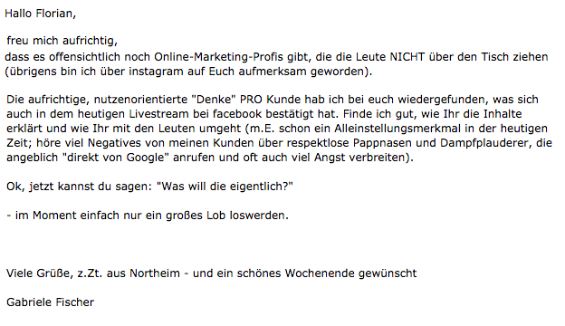 Testimonial Gabriele Fischer